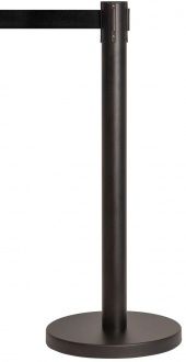 Стойка ограждения с вытяжной лентой (черная) 3 м, сталь окрашенная в Уфе - картинка, изображение, фото