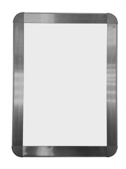 Рамка Клик ПК-25  с дек. уголком А1, серебро матовое анодир. в Уфе - картинка, изображение, фото